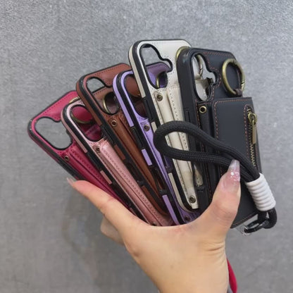 Phone Case：Equipped With A Ring Buckle, Zipper, And Card Slot.